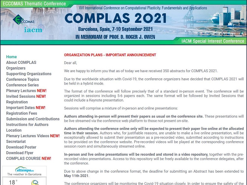 Jose organizes with Shmulik Ososvki and Ankit Srivastava an Invited Session at COMPLAS 2021 on Plastic instability and fracture in ductile materials!